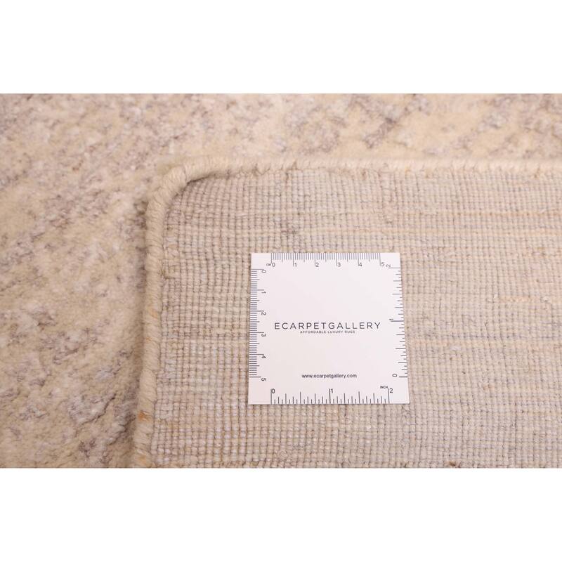 ECARPETGALLERY Hand Loomed Elysian Ivory Wool Rug - 8'0 x 10'0