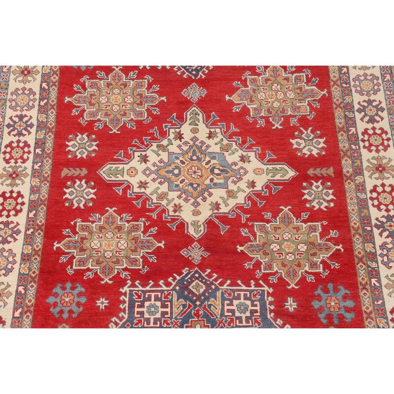 Red Kazak Oriental Area Rug Handmade Traditional Bedroom Wool Carpet - 6'6" x 9'9"