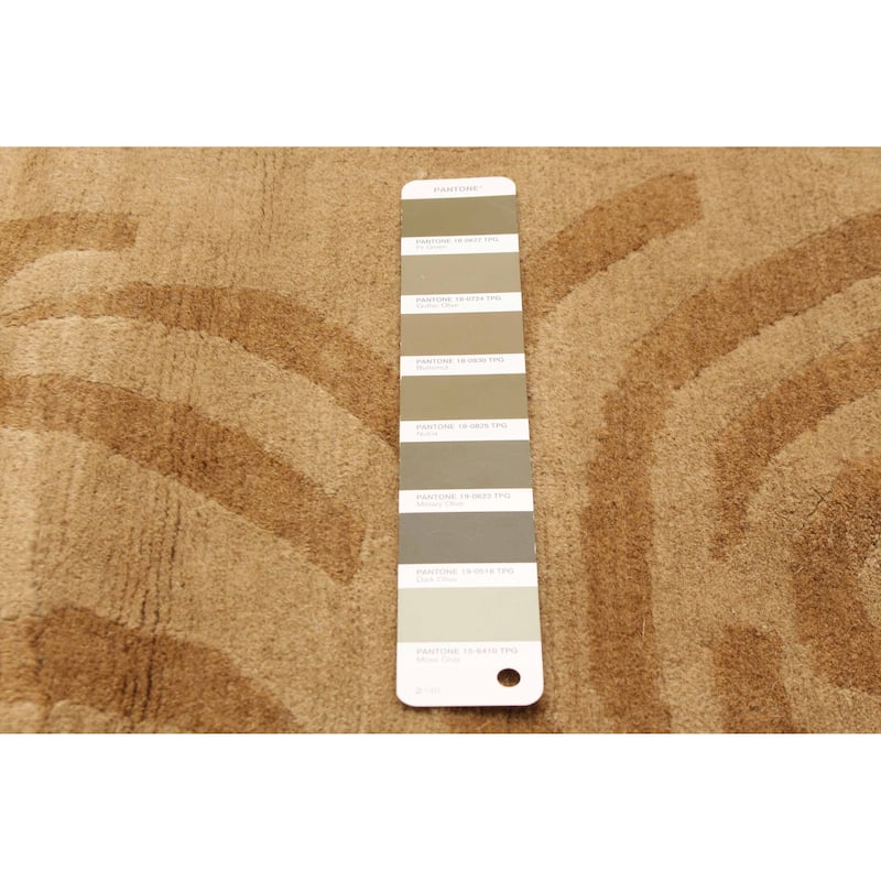 ECARPETGALLERY Hand-knotted Opulence Khaki Wool Rug - 8'0 x 9'10