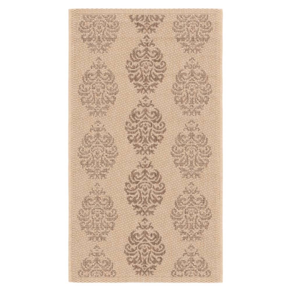 SAFAVIEH Courtyard Pauley Damask Indoor/ Outdoor Waterproof Patio Backyard Rug