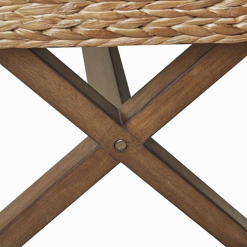 Country Bench with Wood legs Brown