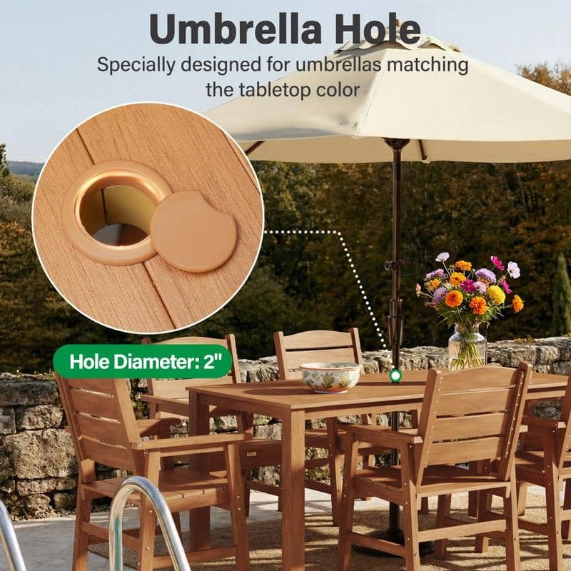 WINSOON 5-Piece HIPS All Weather Outdoor Patio Dining Sets 1-Tables and 4-Chairs