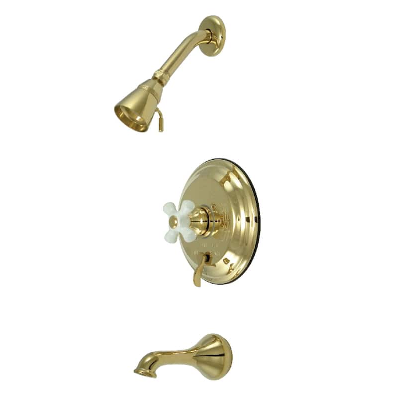 Restoration Tub and Shower Faucet - Polished Brass