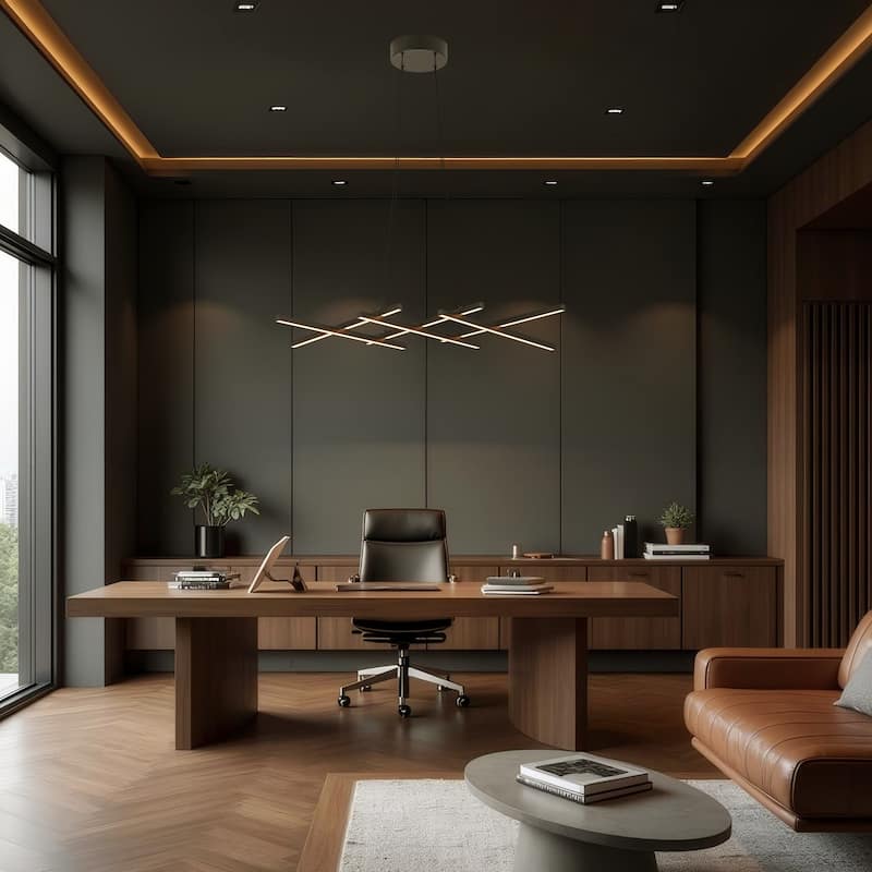 1-Light Modern Linear Black Metal LED Adjustable Pendant Light for Dining Room - 41.3 in. W x 19.7 in. D x 1.2 in. H