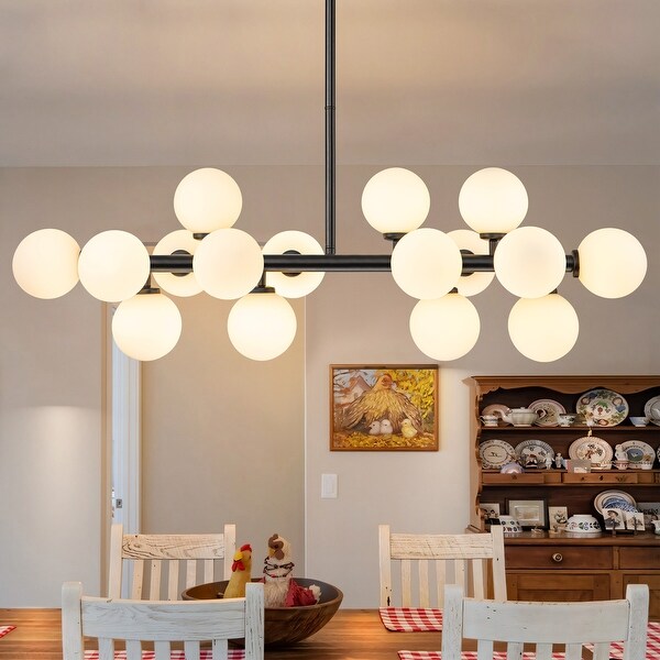 Linear bubble chandelier outlet