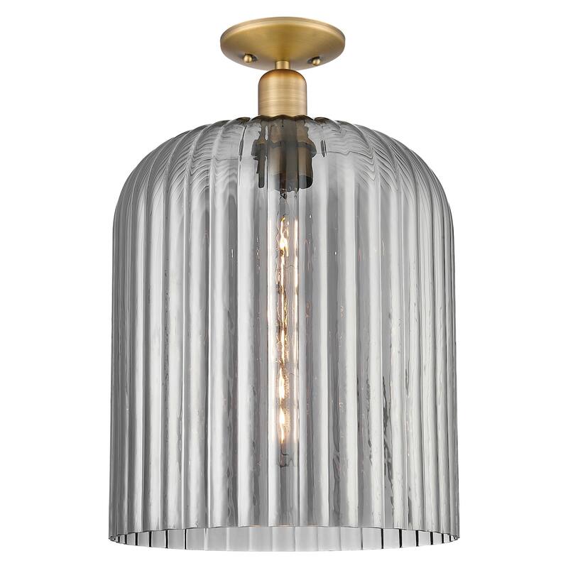 Innovations Lighting 716-1C-G559-12SM Bridal Veil 12" Wide Semi-Flush - Brushed Brass