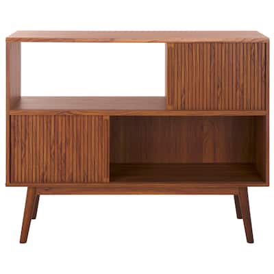 SAFAVIEH Javante Sliding Door Entertainment Media Stand (Fits up to 50" Flatscreen TV) - 43.1 in. x 14.6 in. x 34.4 in.