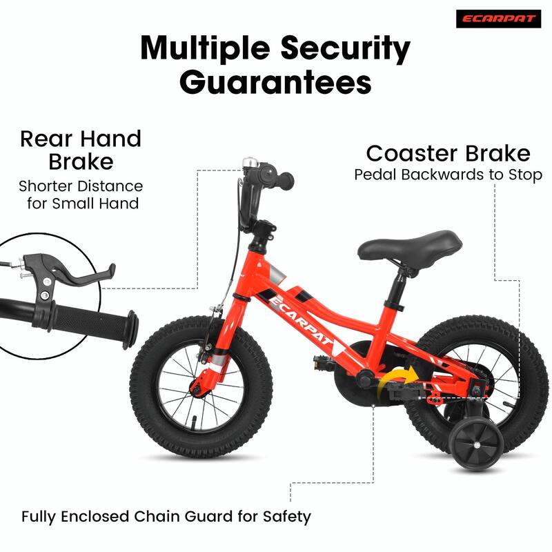 Kids' 18-Inch Bike - 1-Speed, For 3-5 Years, Removable Training Wheels, Baby Toys