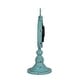 preview thumbnail 3 of 3, 13 Inch Decorative Table Clock, Iron, Vintage Inspired Design, Aqua Blue