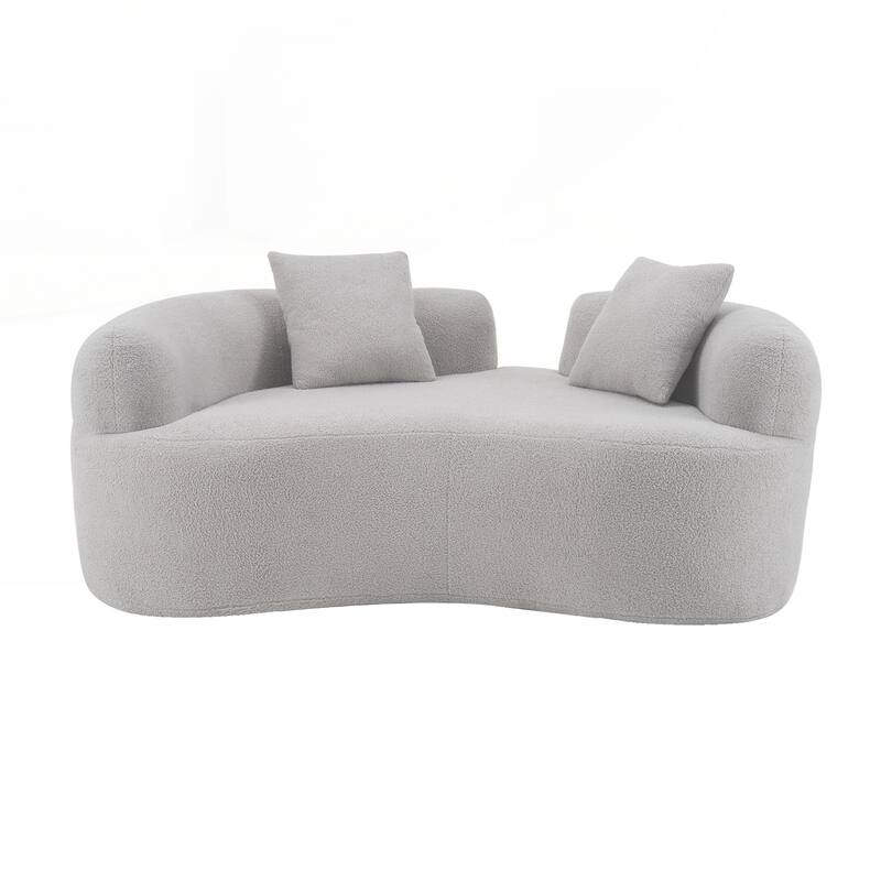 66.93 Inch Curved Loveseat Compression Sponge Sofa