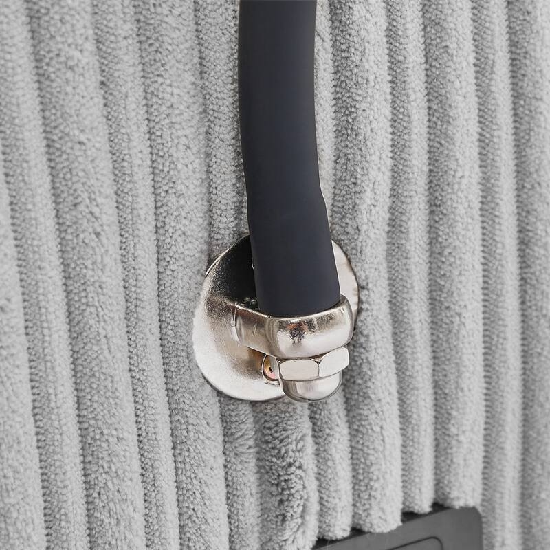 Anmytek Modern Living Room Single Sofa with Storage Space Movable Ottoman 2 USB Ports Phone Holder