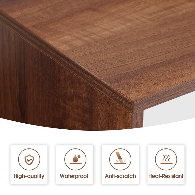 Ivinta Computer Desk with Drawers and Hutch, Modern Office Desk with File Cabinet, Small Desk for Bedroom