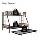 preview thumbnail 4 of 16, Metal Bunk Bed Twin over Full Size with Trundle for 3, Heavy-duty Metal Bedframe with Guard Rails,Triple Metal Bunk Bed Frame