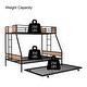 preview thumbnail 3 of 16, Modern Twin over Full Bunk Bed with Wooden Decoration and Safety Guardrail and Convenient Trundle