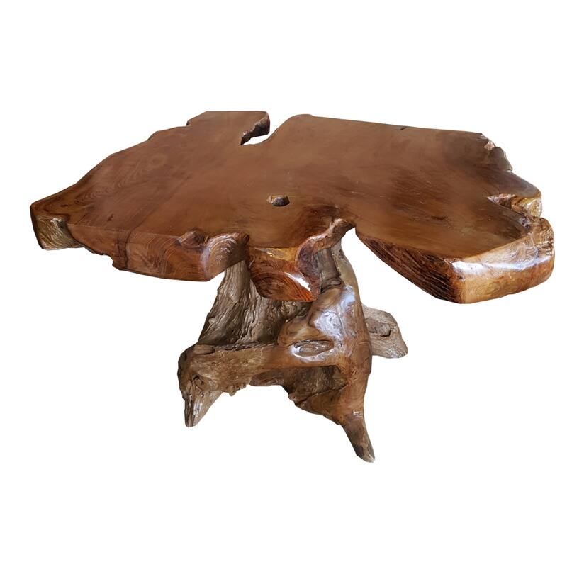 Chic Teak Rustic Teak Wood Slab Coffee Table