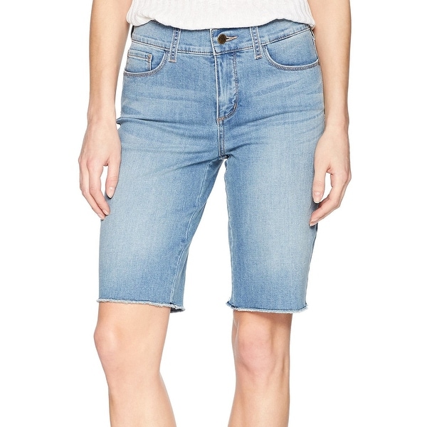 NYDJ Blue Womens Size 2 Tummy Control Bermuda Walking Cutoff Shorts