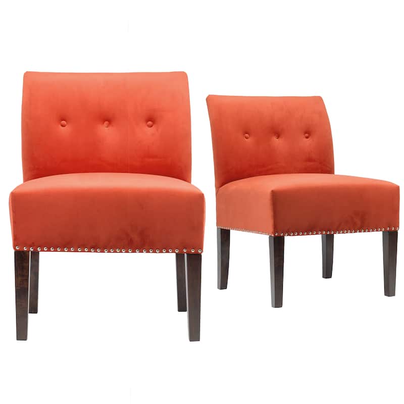 Samantha Indoor Living Room Velvet Slipper Chair by Sole Designs