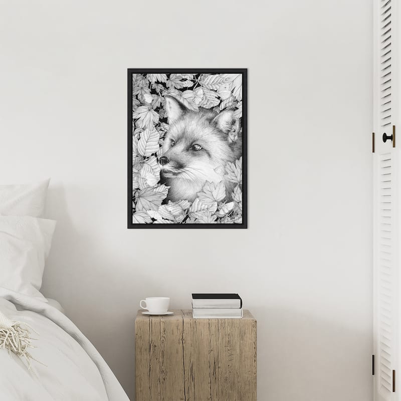 Fox and Forest by Ec Mazur Framed Canvas Wall Art