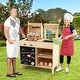 preview thumbnail 2 of 4, Kids Kitchen Playset Wooden Kids BBQ Grill Playset w/Blackboard