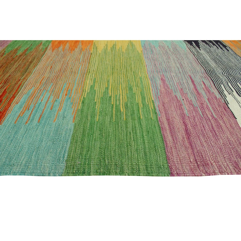 Modern Flatweave Milangel Ivory/Gold Rug - 5'8" x 8'5"