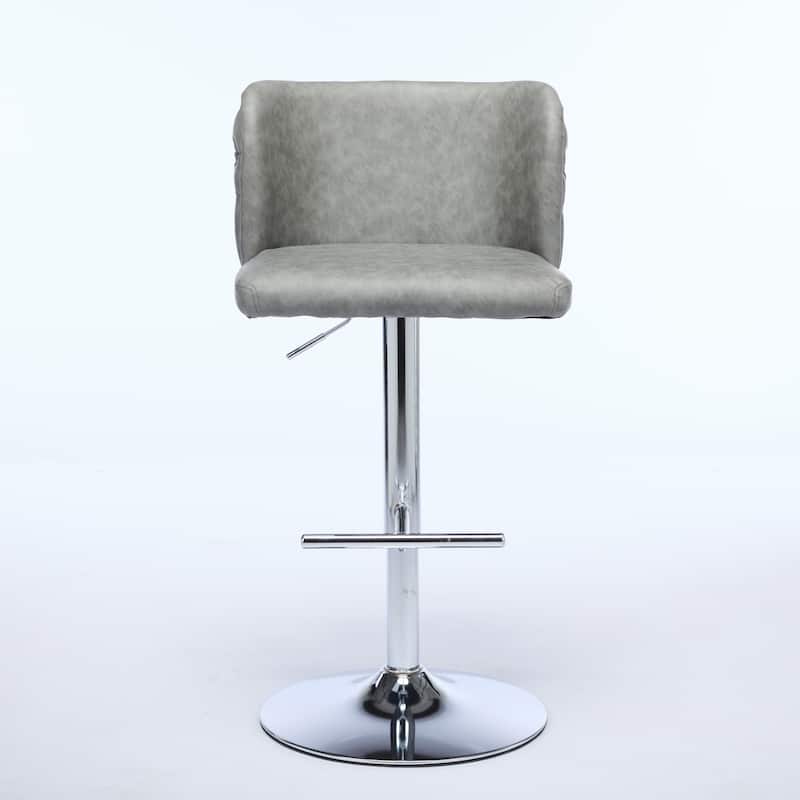 Velvet Upholstered Bar Stools Set of 2, Swivel Bar Stools with Adjusatble Height, Kitchen Island Chairs with Tufted Back