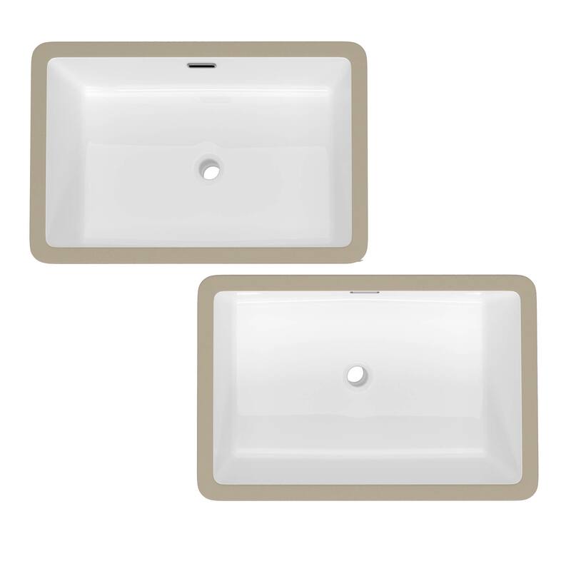 23 5/8" Vessel Sink Rectrangle Undermount Bathroom Sink With Overflow (2 Pack) - 24"Rectrangle Undermount Bathroom Sink(2 Pack) - 24"Rectrangle Undermount Bathroom Sink(2 Pack)