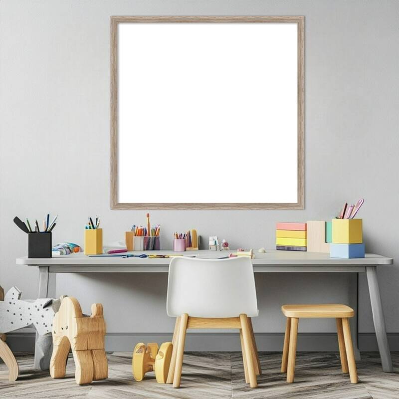 Amanti Art Hardwood Wedge Mocha Framed Dry Erase Magnetic Board