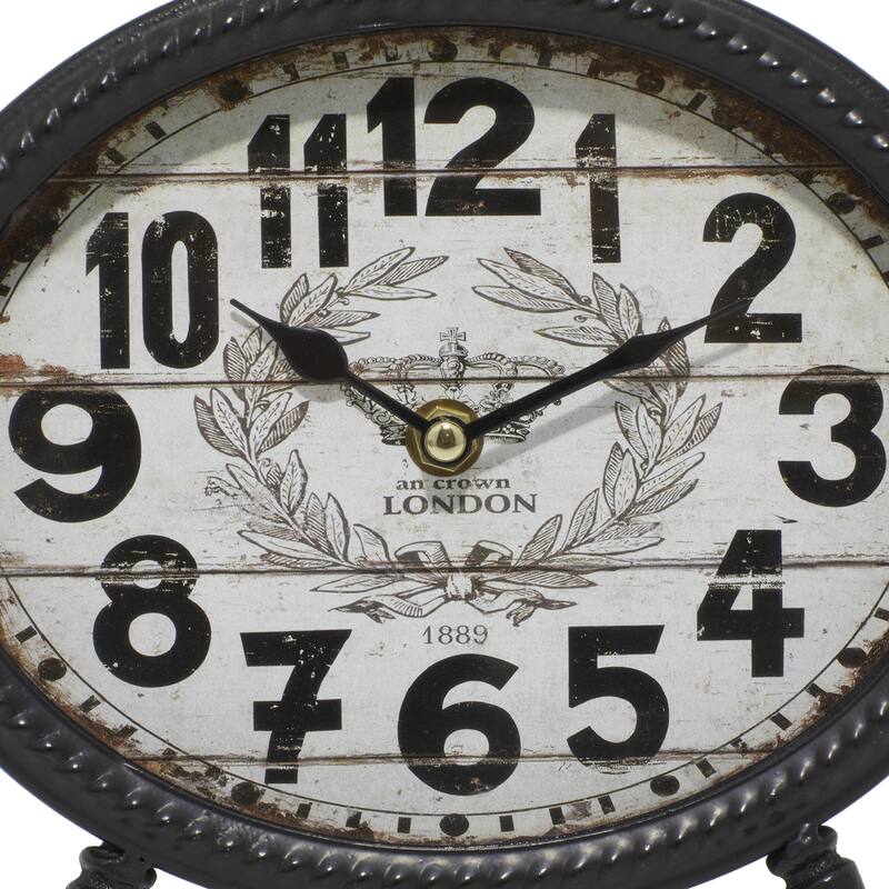 Metal Ring Top Decorative Clock - Set of 4 Black - Roche River Decor