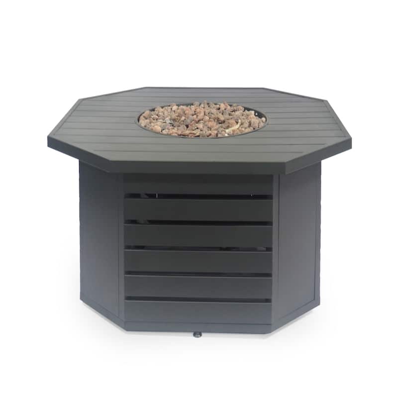 Rene Outdoor 50,000 BTU Octagonal Iron Fire Pit by Christopher Knight Home - N/A