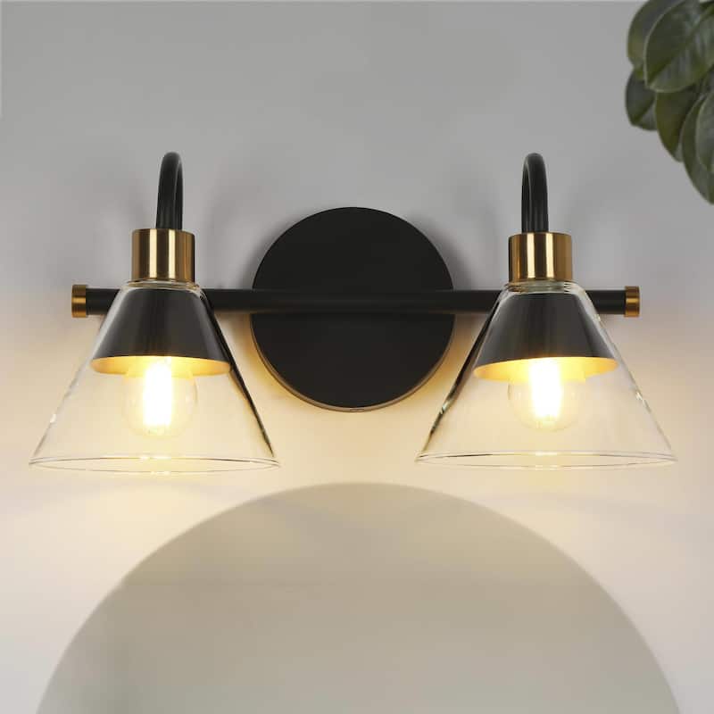 Petia Modern Contemporary Black Bathroom Vanity Lights Dimmable Wall Sconces