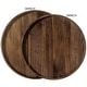 preview thumbnail 21 of 68, KINWELL Round Black Walnut Wood Serving Tray Ottoman Tray with Handles