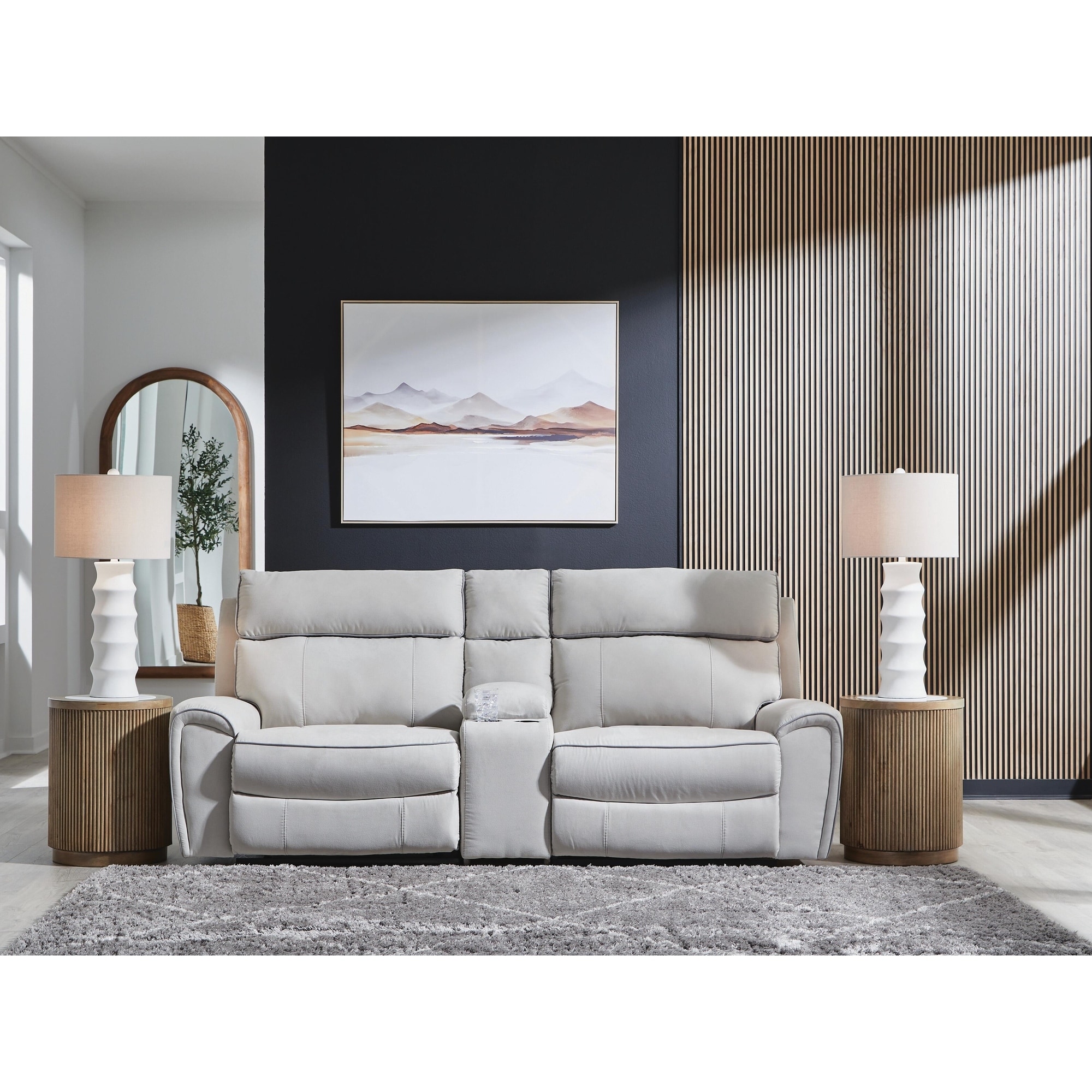 Signature Design by Ashley Grafton Pike Gray 3-Piece Power Reclining Sectional - 97" W x 41" D x 43" H