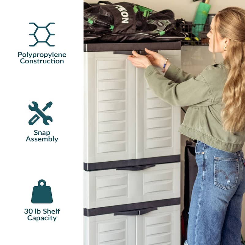 Sunnydaze Storage Cabinet with 2 Adjustable Shelves and Drawer