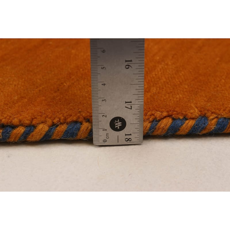 Kashkuli Gabbeh Orange Rug 9'9" x 9'9" - 9'9 x 9'9