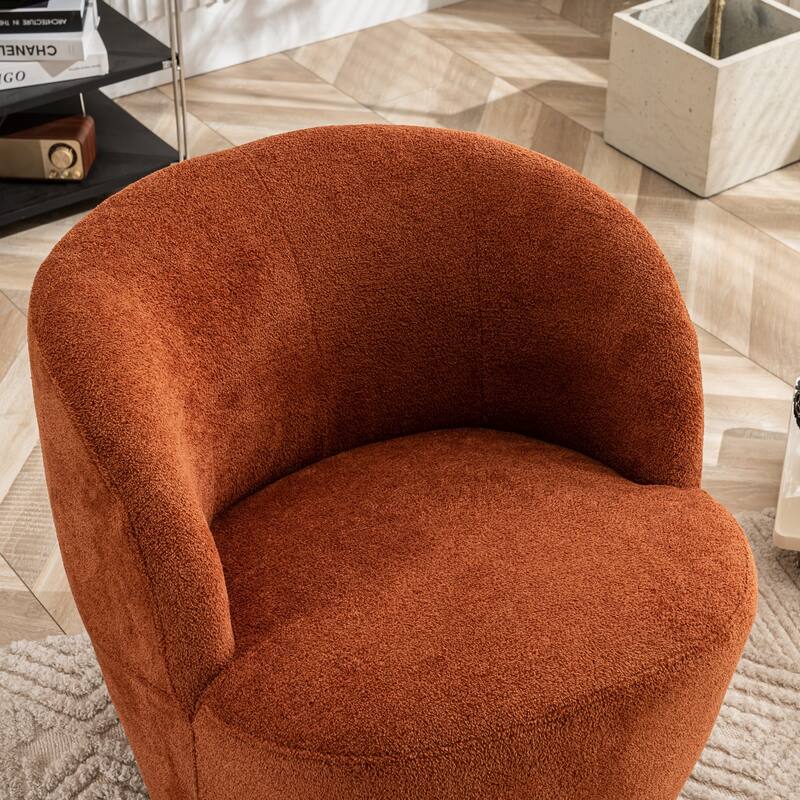 Swivel Accent Chair, Furry Round Barrel Chair