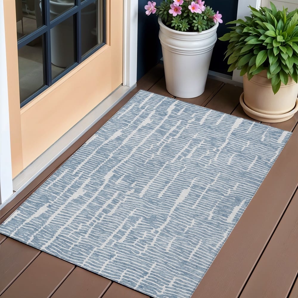 HomeRoots Abstract Transitional Rectangle Outdoor Rug