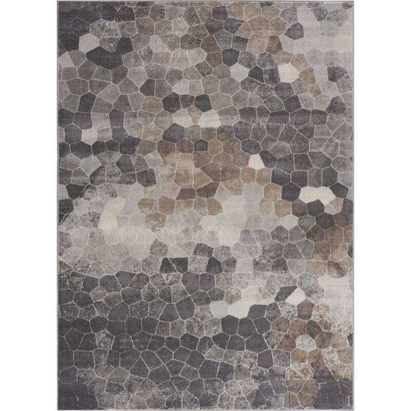 HomeRoots Cobblestone Transitional Square Area Rug