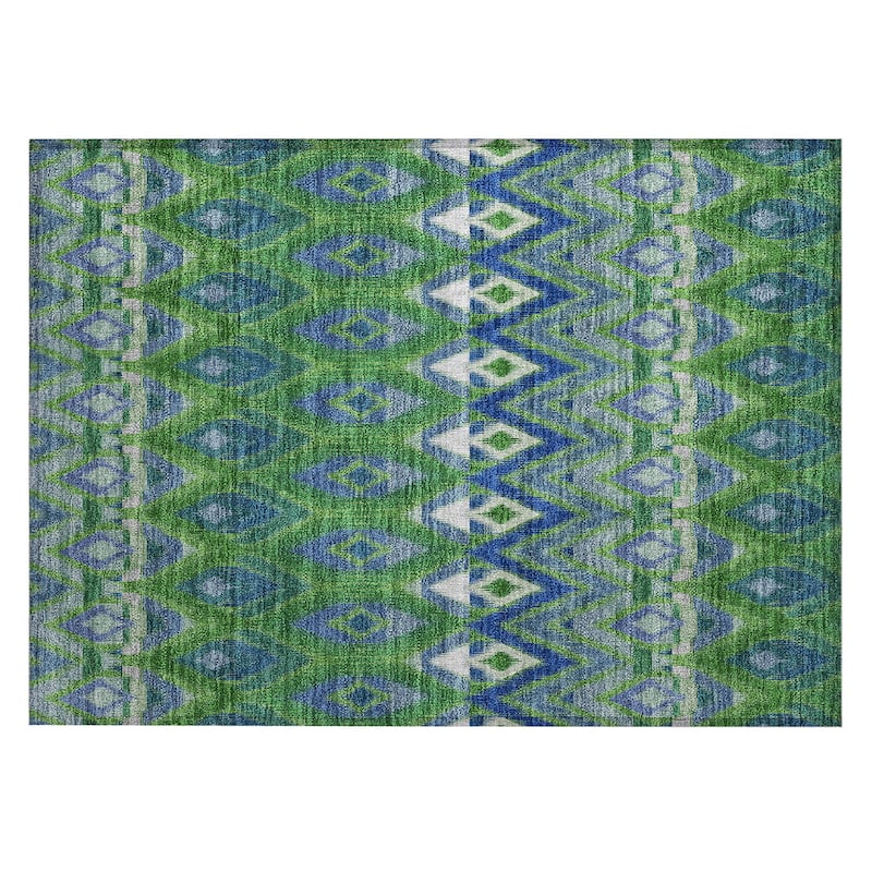 Machine Washable Indoor/ Outdoor Chantille Geometric Boho Rug