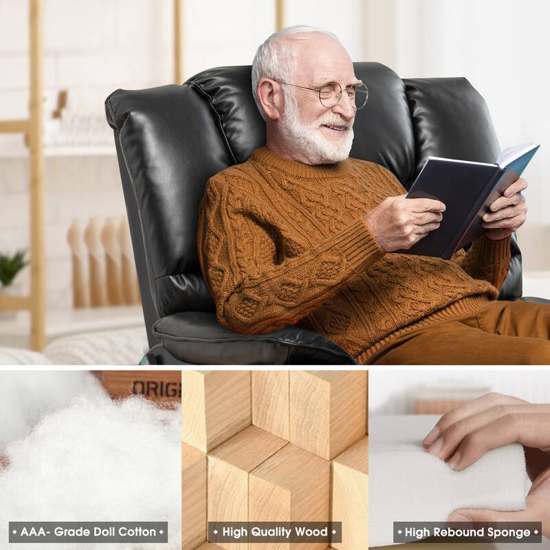 35.5"W Dual Electric Power Lift Recliner,Massage&Heat,180 degrees