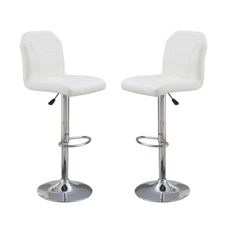 Set of 2 Modern Adjustable Bar Stools Chairs with Chrome Base