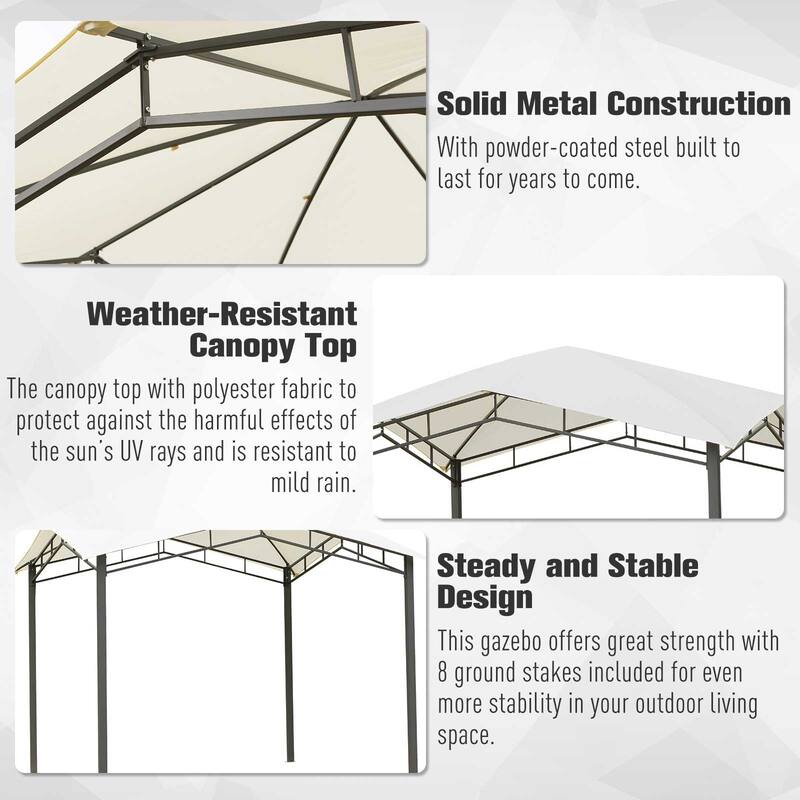 Outsunny 10x10-foot Steel Soft Top Canopy Gazebo