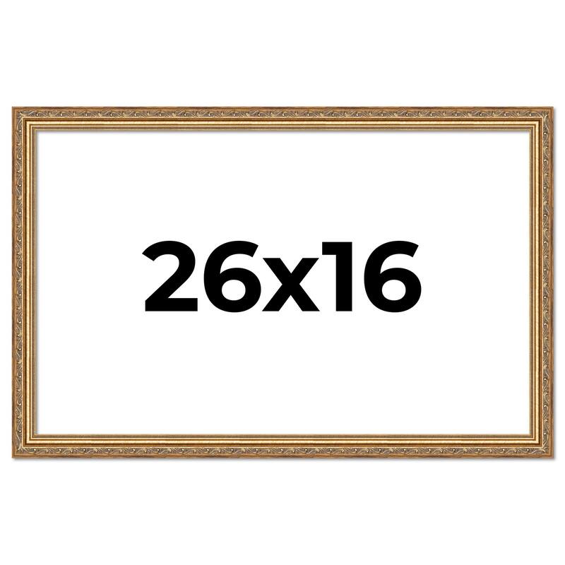 26x16 Frame Red Solid Wood Picture Frame Width 1.75 Inches | Interior Frame Depth 1 13/16 Inches