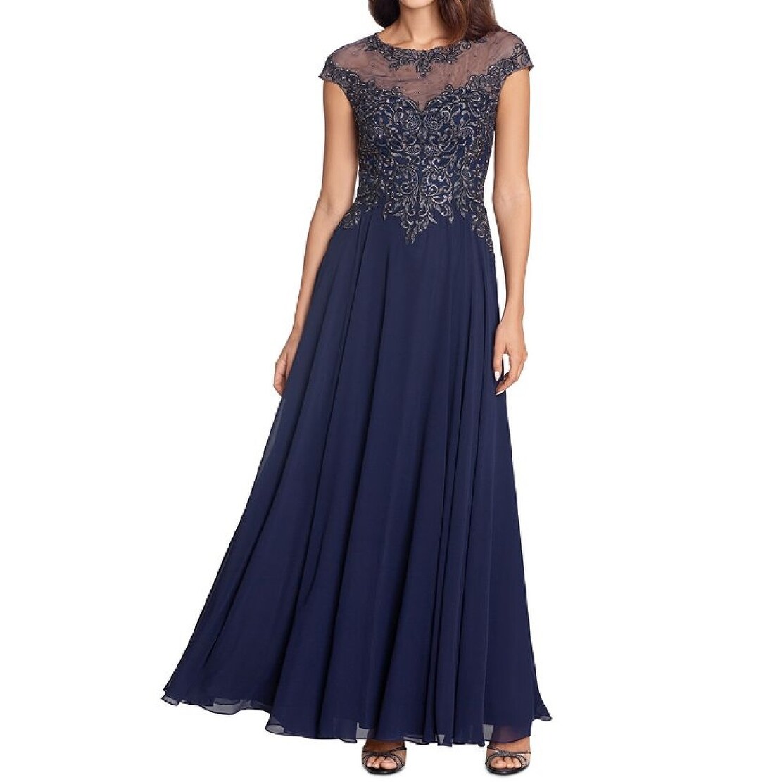 xscape beaded illusion dress Women's Embellished Top Gown Blue Size 4Petite - Bed Bath & Beyond Turn heads at HoCo eastersale Sunflower Dusty Blue Bouquet CAMO Colors:True Tim BLUE