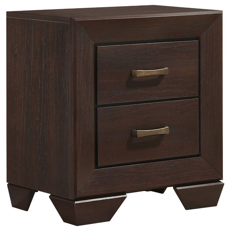 Bello 4pc Queen Size Bedroom Set, Recessed Grooves, Dark Cocoa Brown