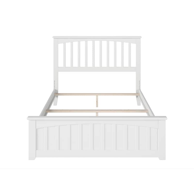 Mission Full Foundation Bed Frame with Matching Footboard in White