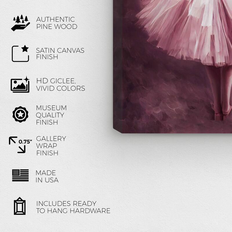 Wynwood Studio Fashion and Glam Ballerina III Brown and Traditional Wall Art Canvas Print