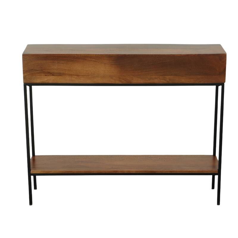 Wooden Console Table - 42" - Brown and Black
