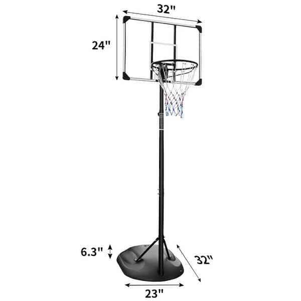 slide 2 of 7, Outdoor Basketball Hoop System Height Adjustable with Backboard and Wheels Clear