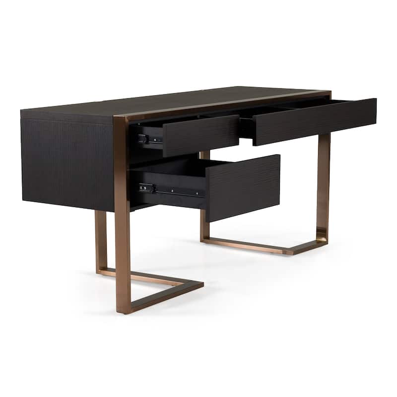 Modrest Modern Fauna Wenge and Rosegold Desk