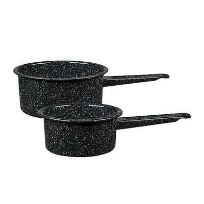 Granite Ware Set of 2 Saucepans